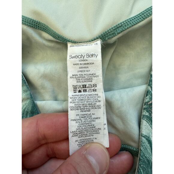 Sweaty Betty Full Length Leggings, Goddess Metallic Foil Green, Size X-LARGE - Picture 5 of 8